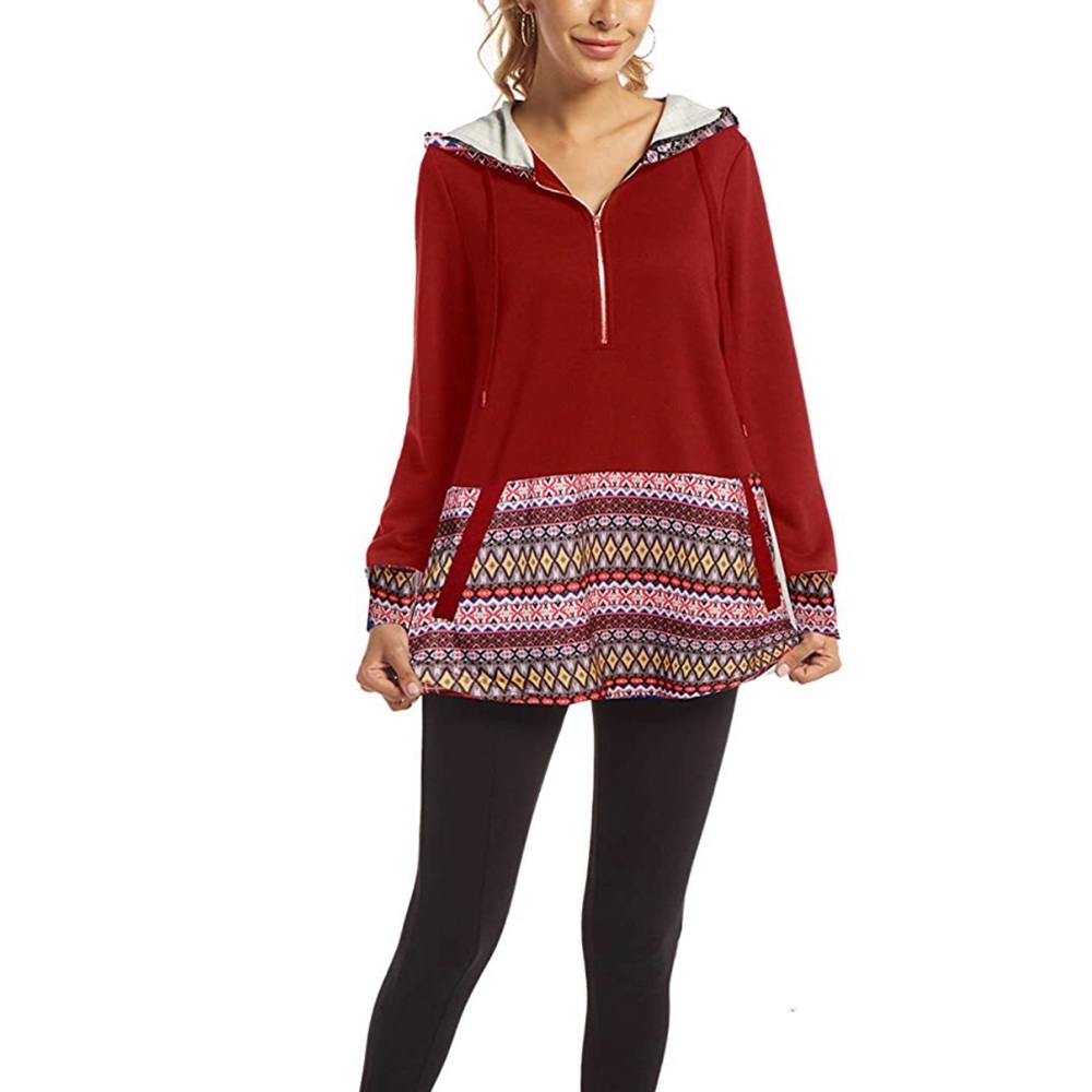 Sweatshirts Long Sleeve Tunic Top with Pockets